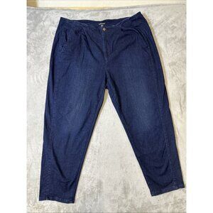 Eileen Fisher womens size 18 dark wash denim jeans organic cotton tapered leg